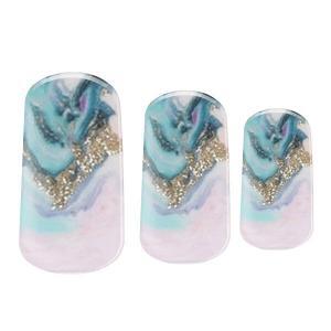 opal glitter Semi-cured gel nails feature an image showing 3 sizes snapshot on white background