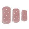 pink and silver dot Semi-cured gel nails feature an image showing 3 sizes snapshot on white background